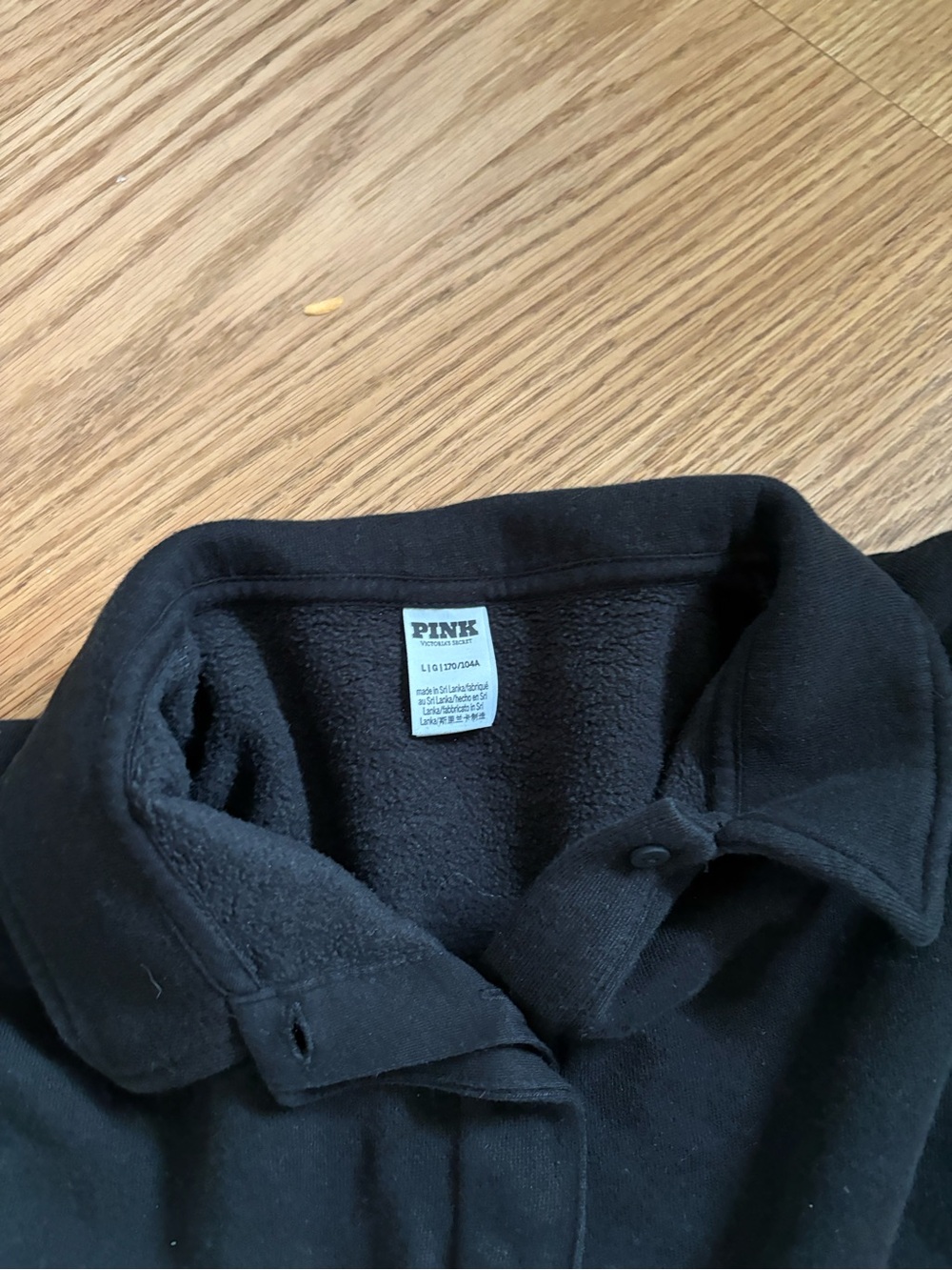 Victoria’s Secret black sweatpants and polo sweatshirt top - Picture 2 of 2